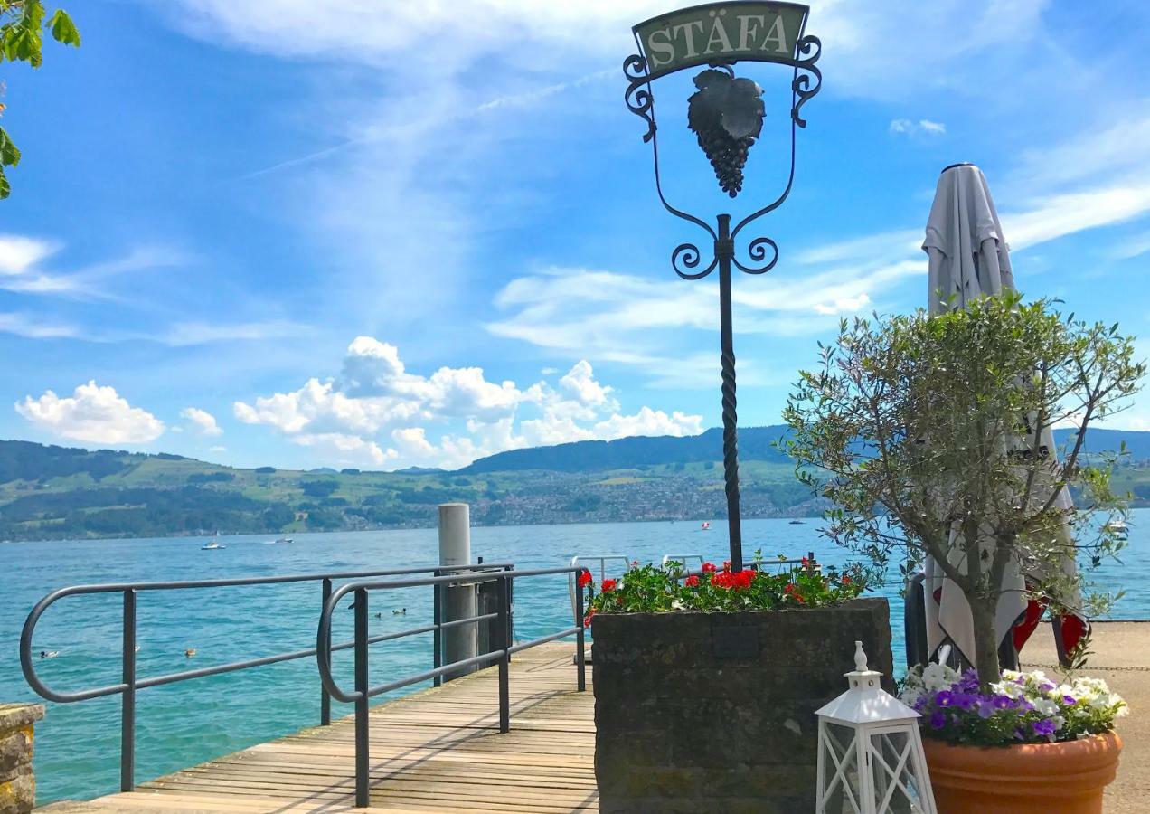 Gemütliche Ferienwohnung Zürichsee, Seeblick, am Hafen Stäfa Exterior foto